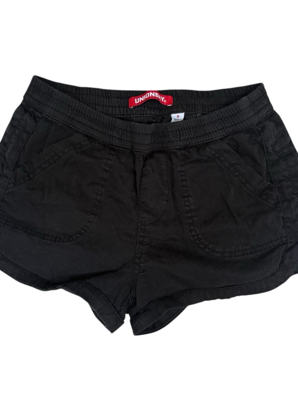 Y2K UNIONBAY Black Elastic-Waist Athletic Shorts Women’s Size S